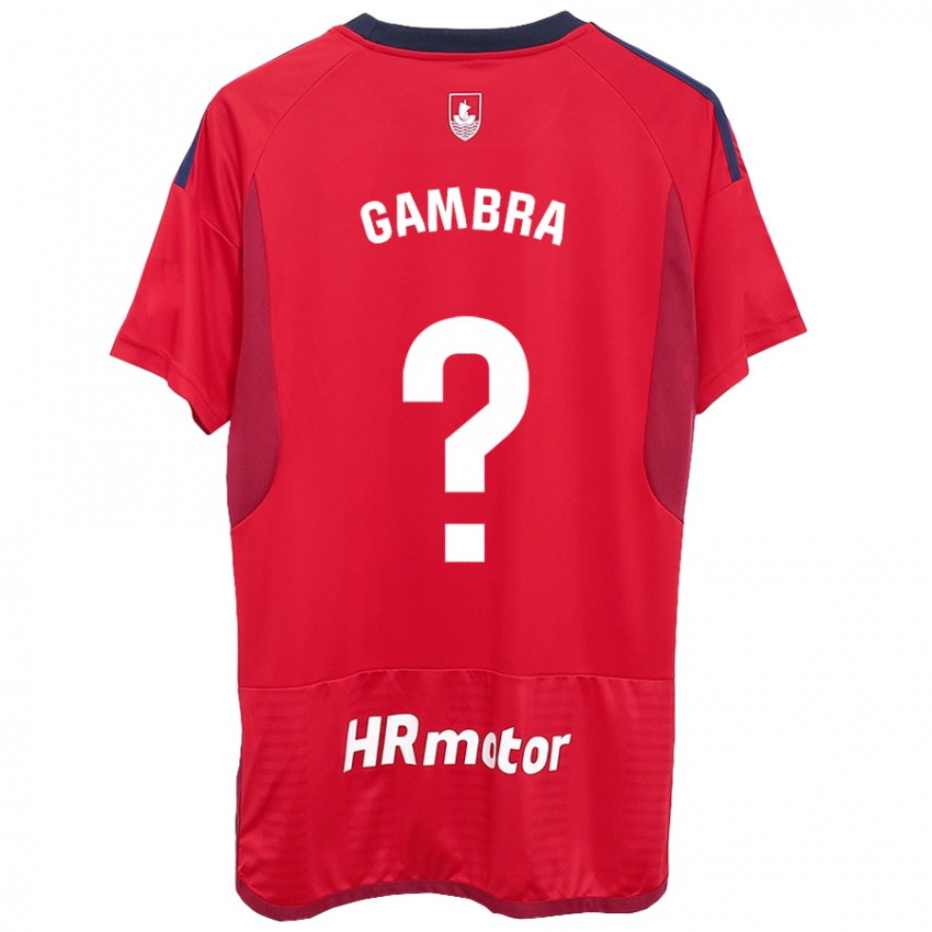 Criança Camisola Javi Gambra #0 Vermelho Principal 2023/24 Camisa Brasil