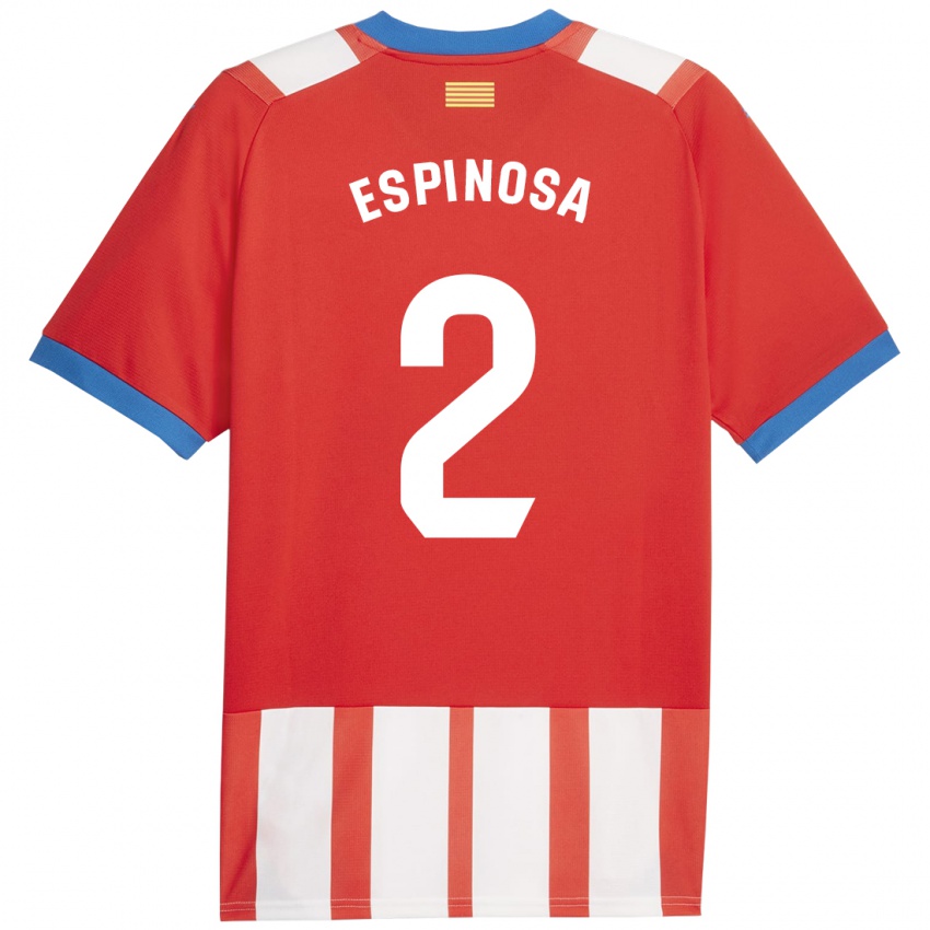 Criança Camisola Bernardo Espinosa #2 Vermelho Branco Principal 2023/24 Camisa Brasil