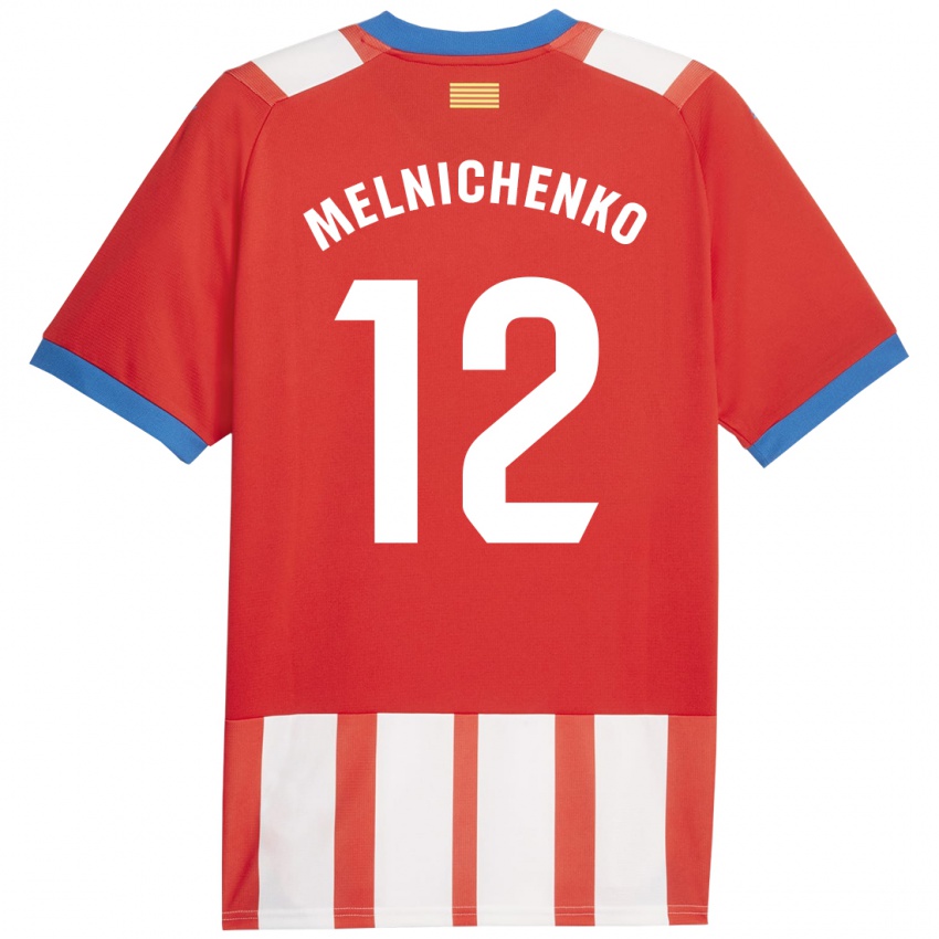 Criança Camisola Dmytro Melnichenko #12 Vermelho Branco Principal 2023/24 Camisa Brasil