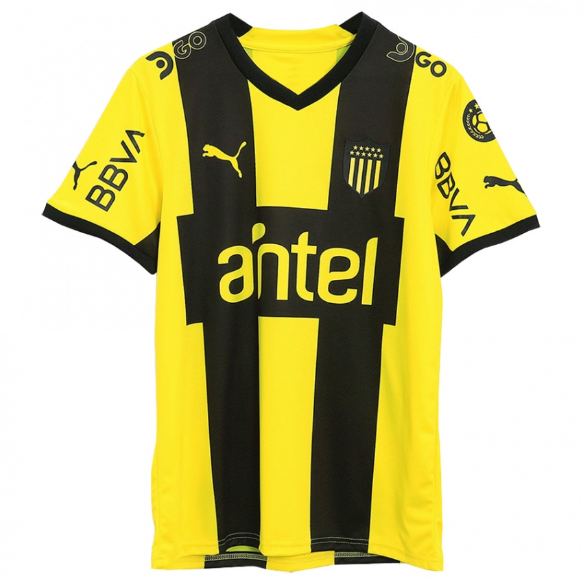 Criança Camisola Ángel González #30 Amarelo Preto Principal 2023/24 Camisa Brasil