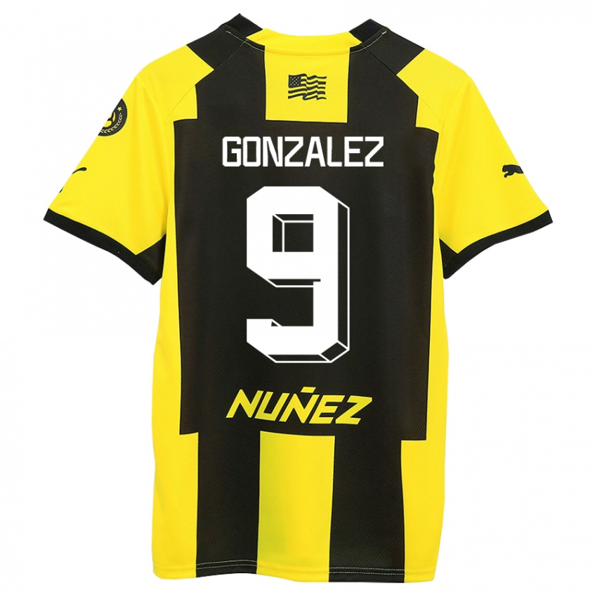 Criança Camisola Franco González #9 Amarelo Preto Principal 2023/24 Camisa Brasil