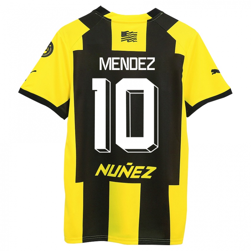 Criança Camisola Kevin Méndez #10 Amarelo Preto Principal 2023/24 Camisa Brasil