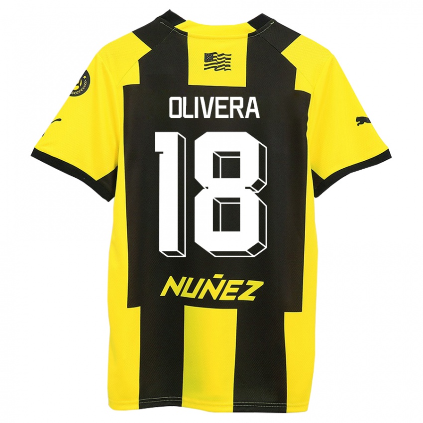 Criança Camisola Maximiliano Olivera #18 Amarelo Preto Principal 2023/24 Camisa Brasil