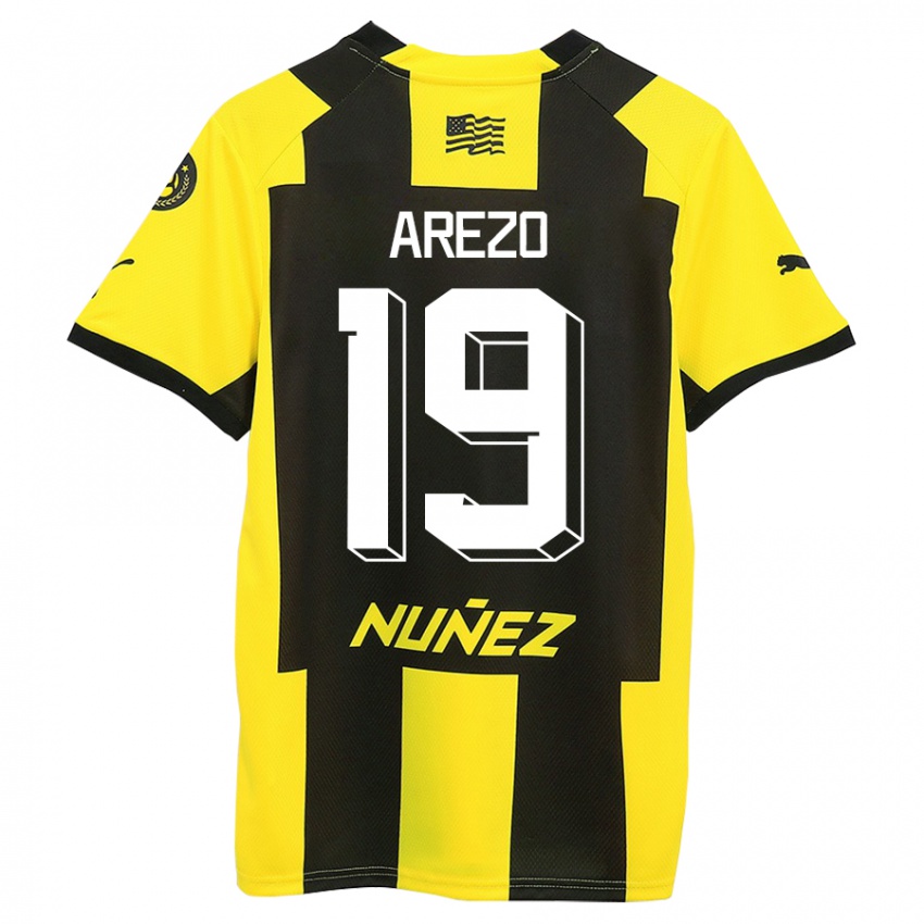 Criança Camisola Matías Arezo #19 Amarelo Preto Principal 2023/24 Camisa Brasil