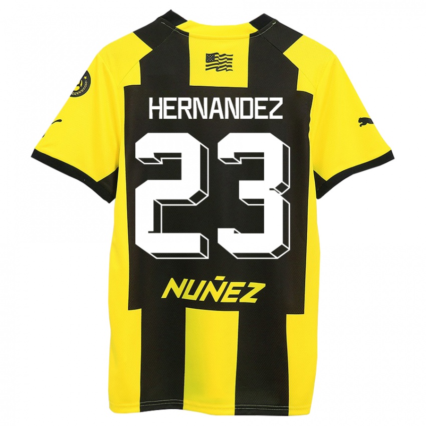 Criança Camisola Abel Hernández #23 Amarelo Preto Principal 2023/24 Camisa Brasil