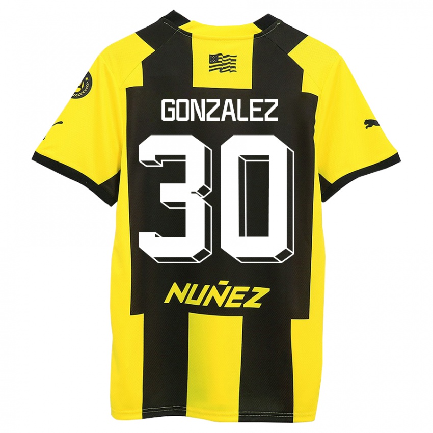 Criança Camisola Ángel González #30 Amarelo Preto Principal 2023/24 Camisa Brasil