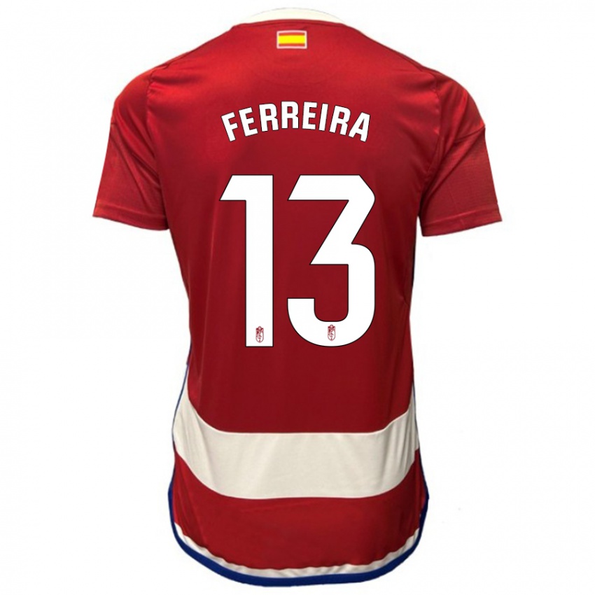 Criança Camisola André Ferreira #13 Vermelho Principal 2023/24 Camisa Brasil