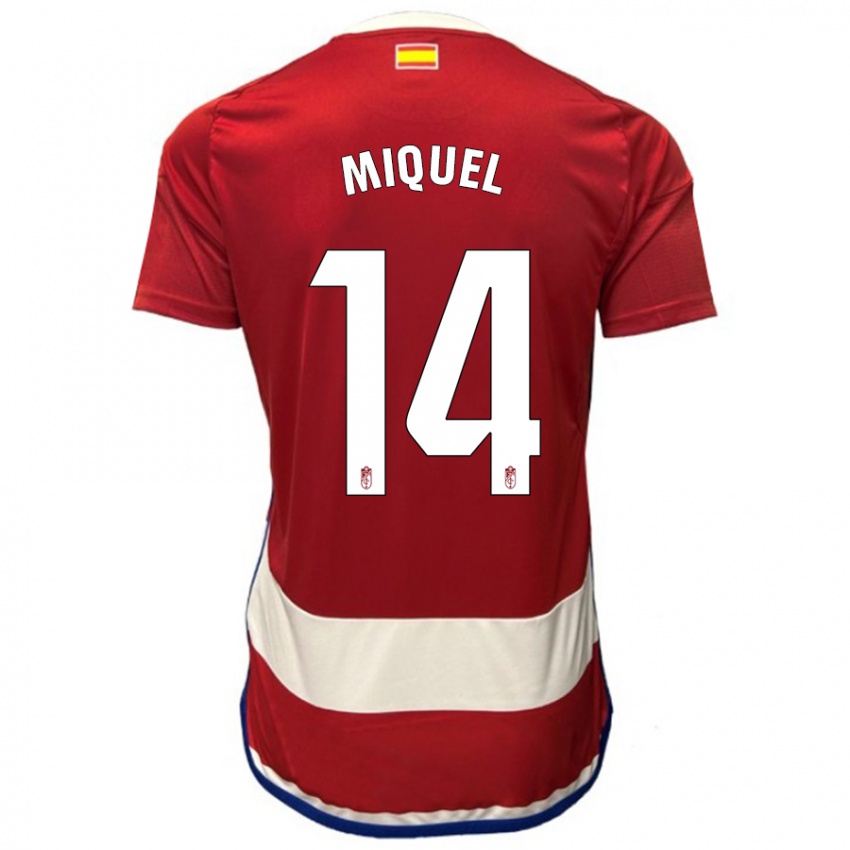 Criança Camisola Ignasi Miquel #14 Vermelho Principal 2023/24 Camisa Brasil