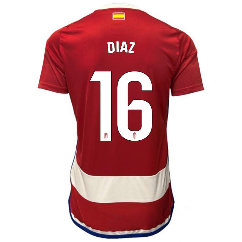 Criança Camisola Víctor Díaz #16 Vermelho Principal 2023/24 Camisa Brasil