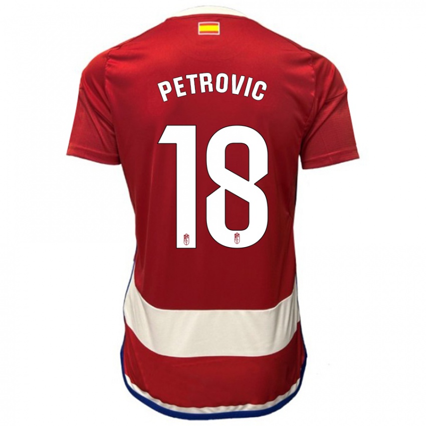 Criança Camisola Njegos Petrovic #18 Vermelho Principal 2023/24 Camisa Brasil