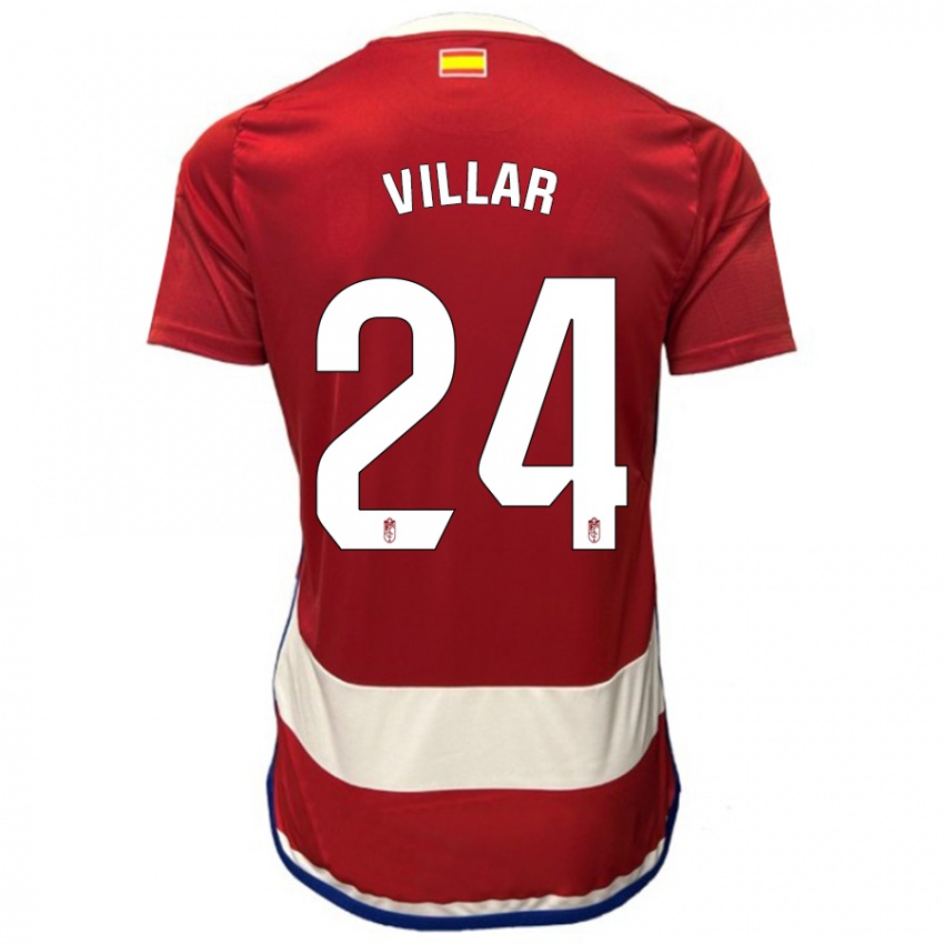Criança Camisola Gonzalo Villar #24 Vermelho Principal 2023/24 Camisa Brasil