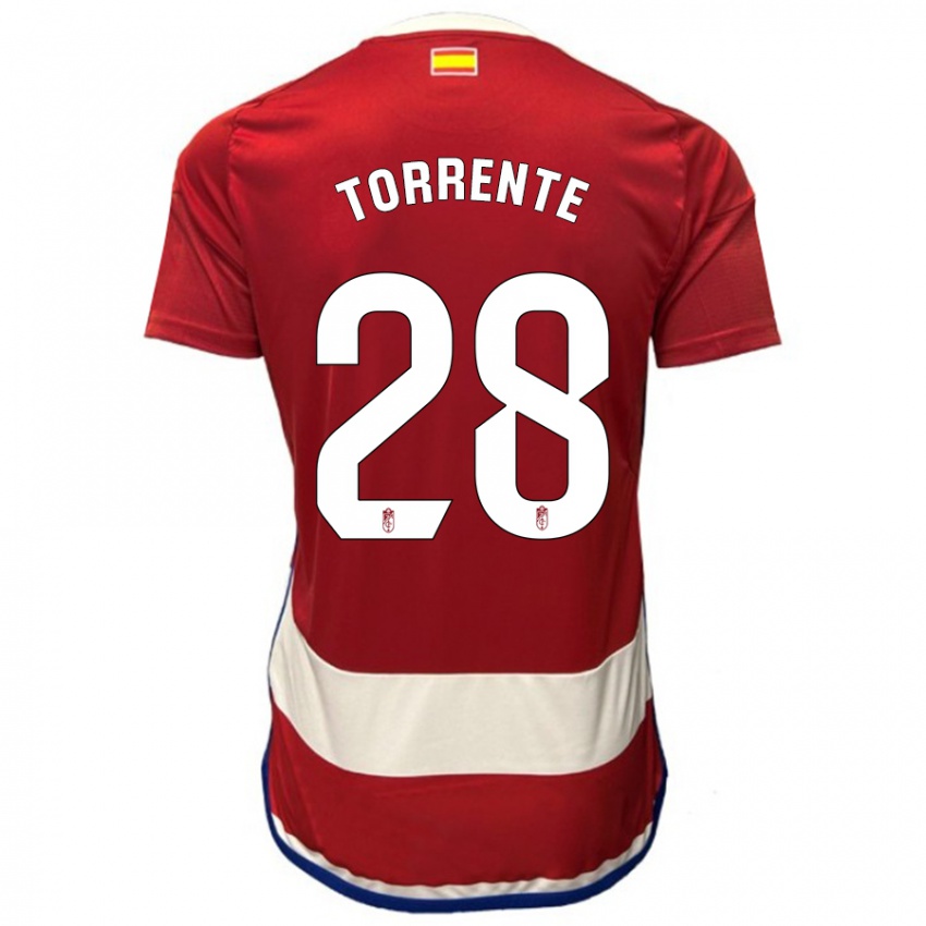 Criança Camisola Raúl Torrente #28 Vermelho Principal 2023/24 Camisa Brasil