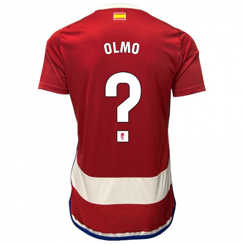 Criança Camisola Ismael Olmo #0 Vermelho Principal 2023/24 Camisa Brasil