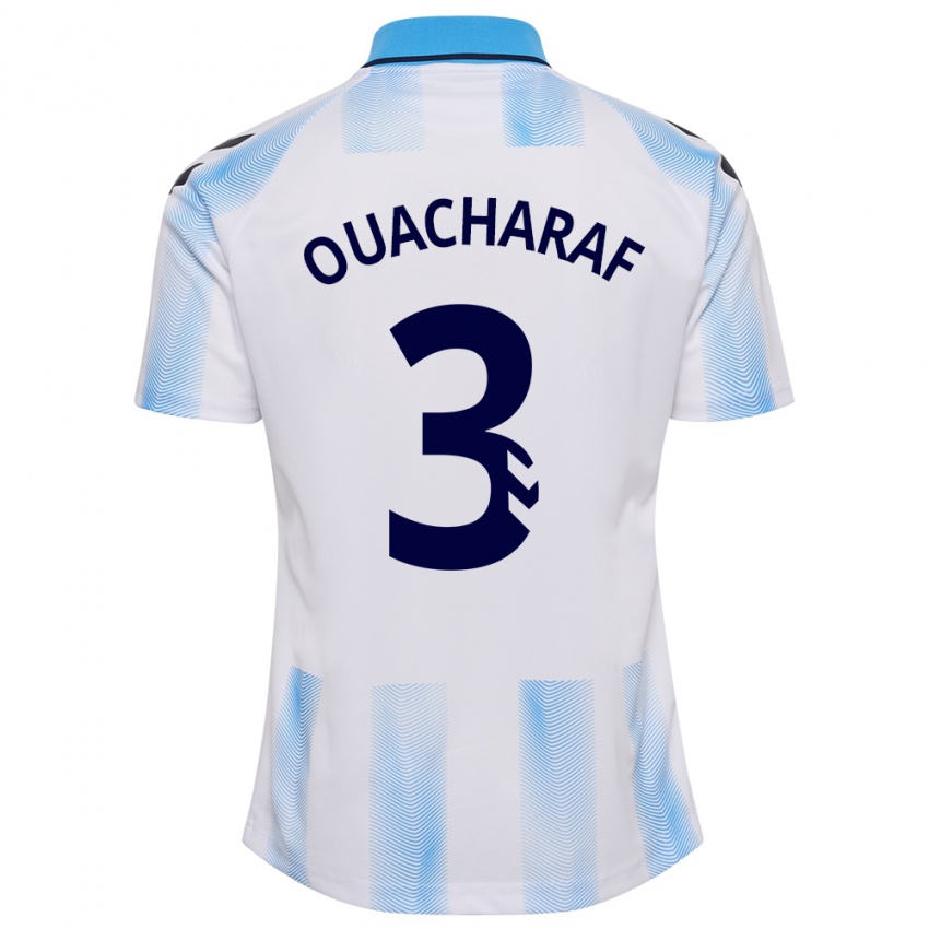 Criança Camisola Bilal Ouacharaf #3 Branco Azul Principal 2023/24 Camisa Brasil