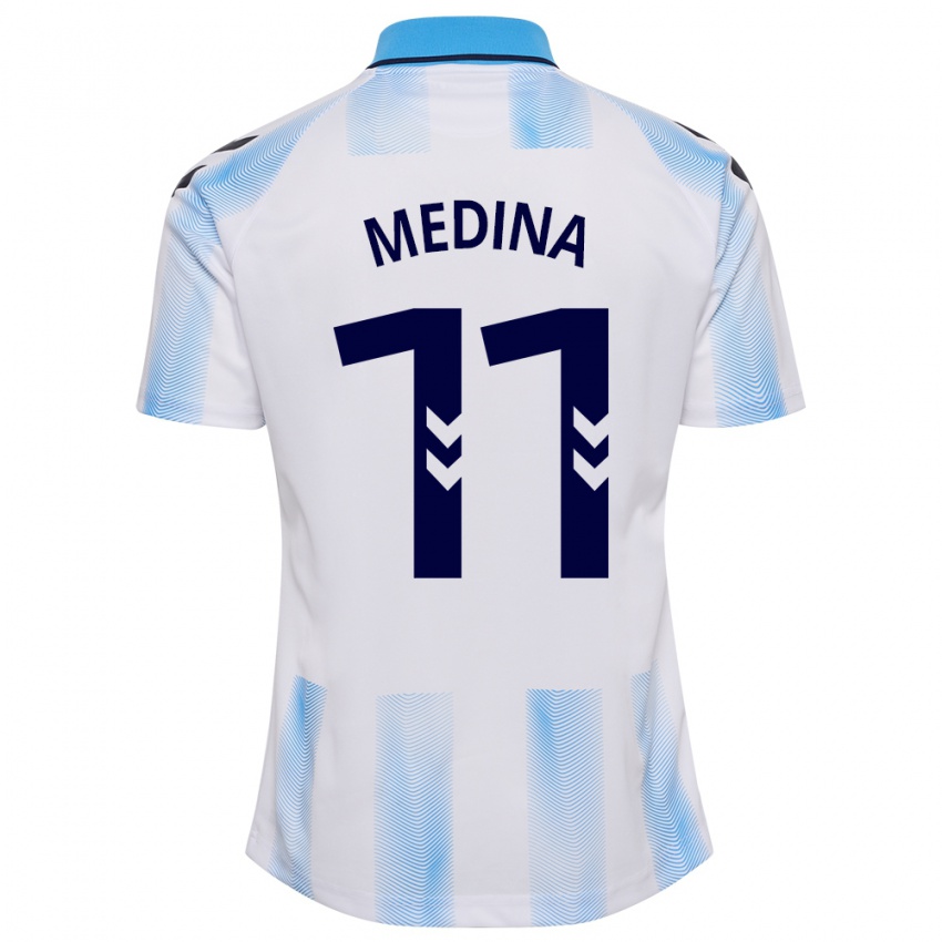Criança Camisola Kevin Medina #11 Branco Azul Principal 2023/24 Camisa Brasil