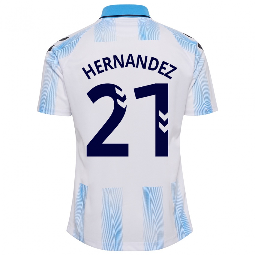 Criança Camisola Juan Hernández #21 Branco Azul Principal 2023/24 Camisa Brasil