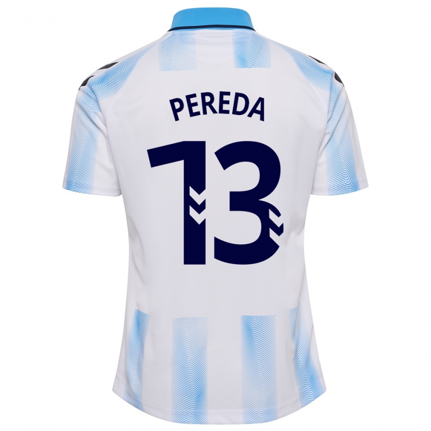 Criança Camisola Adrián Pereda #13 Branco Azul Principal 2023/24 Camisa Brasil