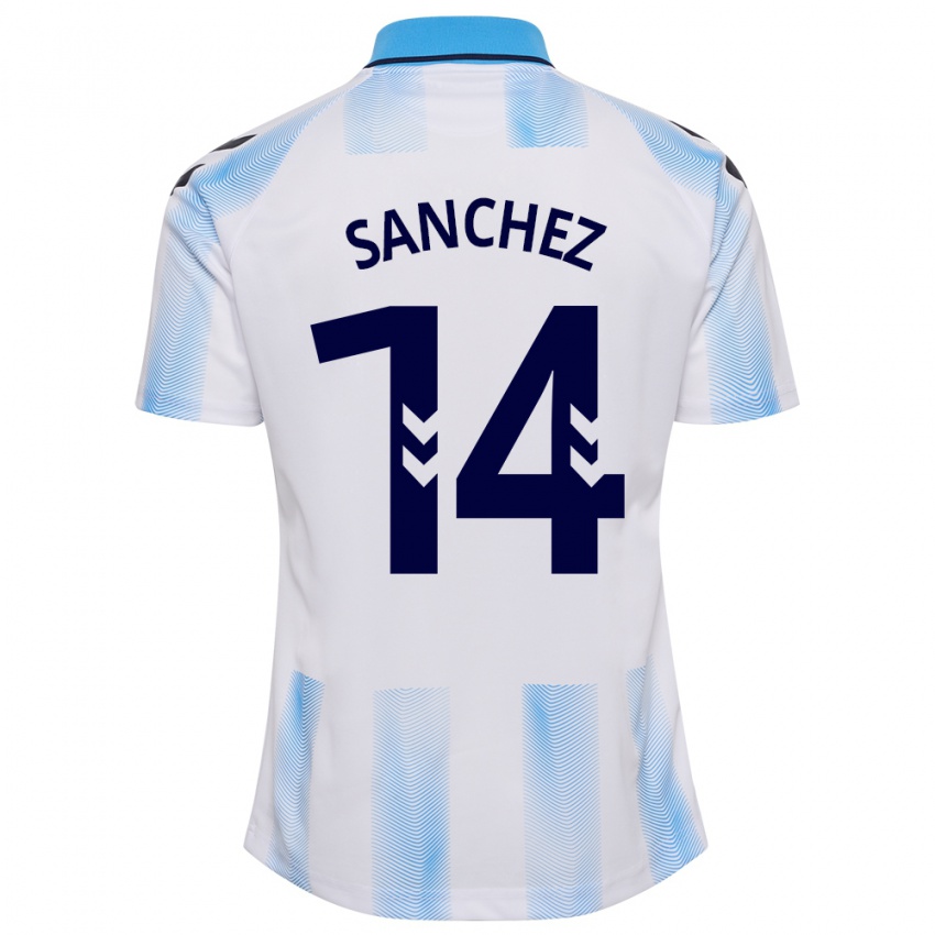 Criança Camisola Rubén Sánchez #14 Branco Azul Principal 2023/24 Camisa Brasil