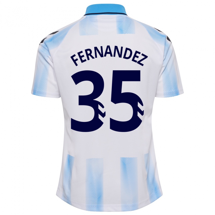 Criança Camisola Inés Fernández #35 Branco Azul Principal 2023/24 Camisa Brasil