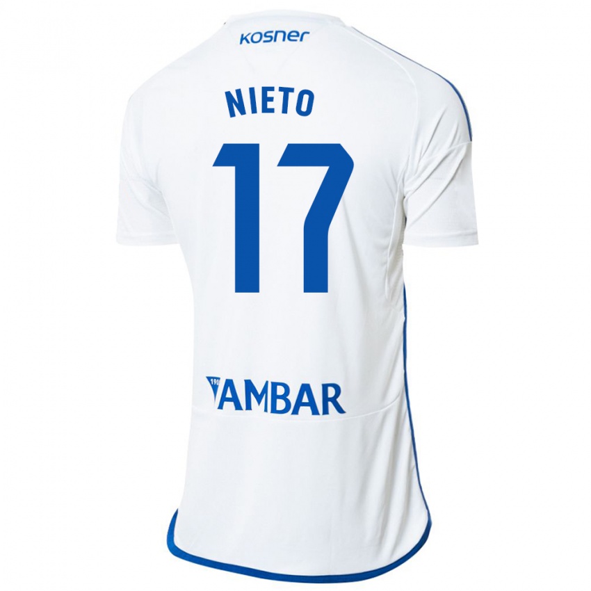 Criança Camisola Carlos Nieto #17 Branco Principal 2023/24 Camisa Brasil