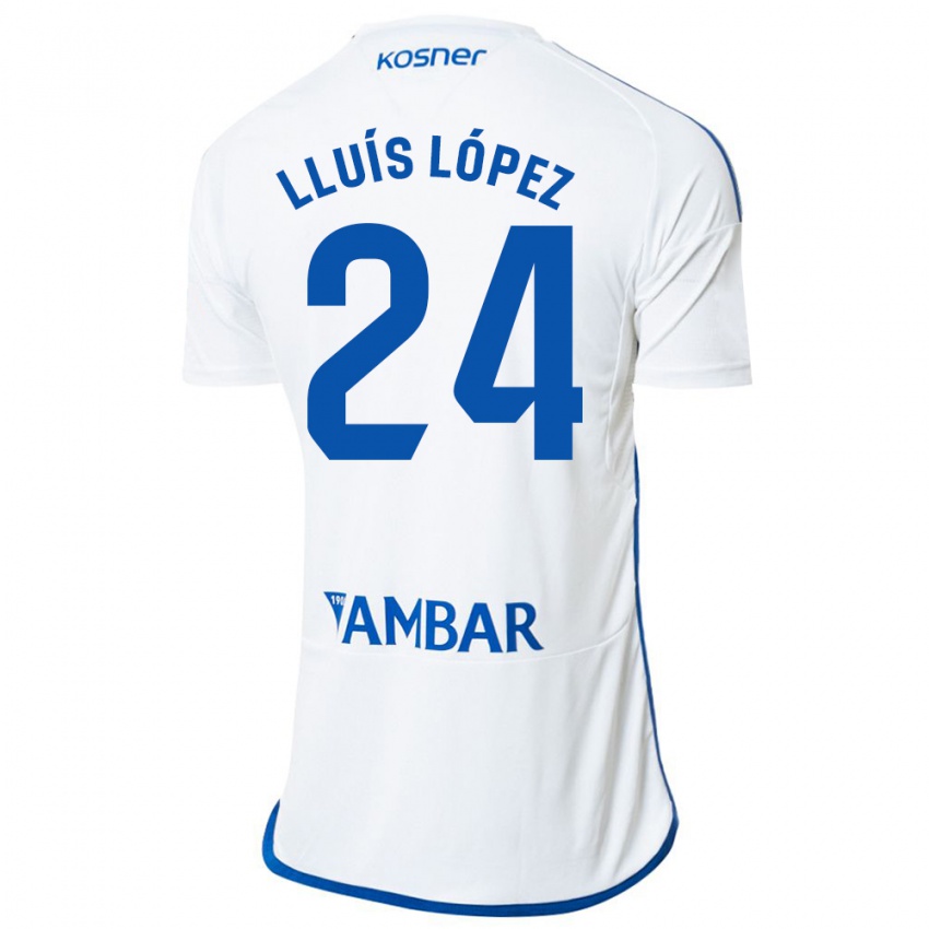 Criança Camisola Lluís López #24 Branco Principal 2023/24 Camisa Brasil