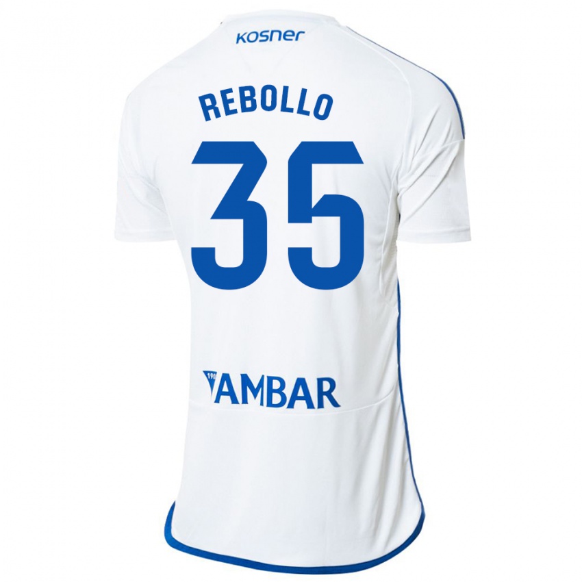 Criança Camisola Dani Rebollo #35 Branco Principal 2023/24 Camisa Brasil