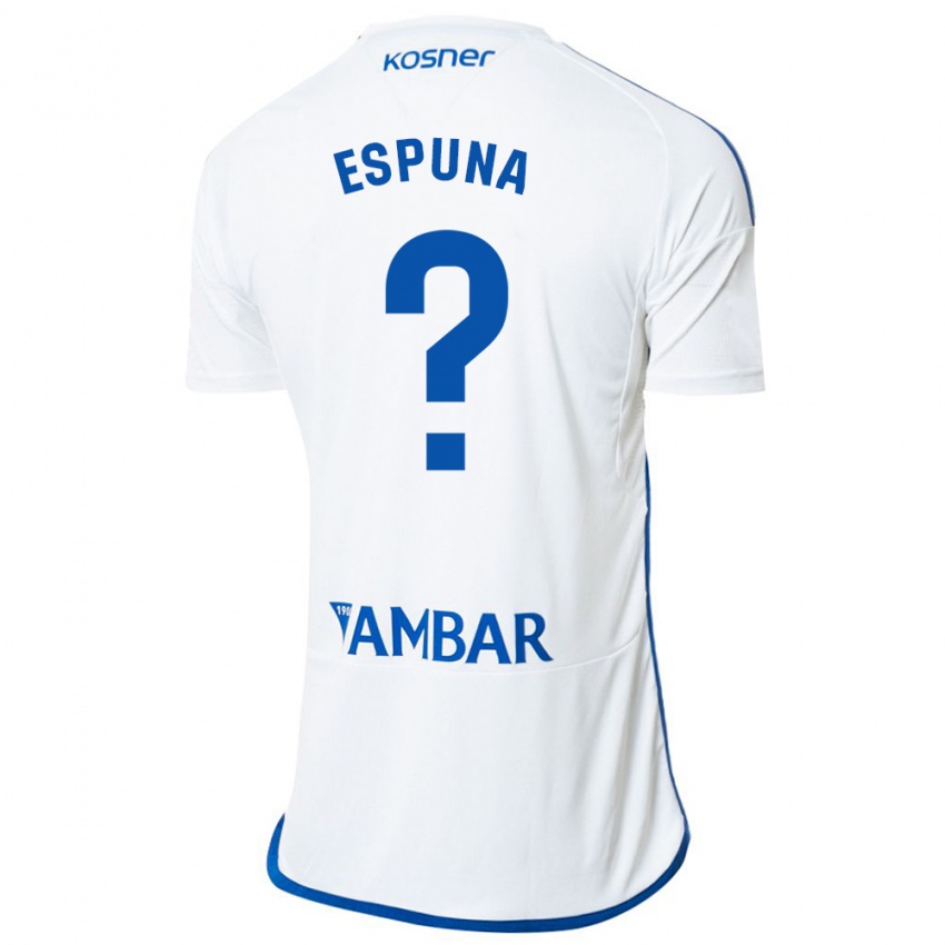 Criança Camisola Nico Espuña #0 Branco Principal 2023/24 Camisa Brasil