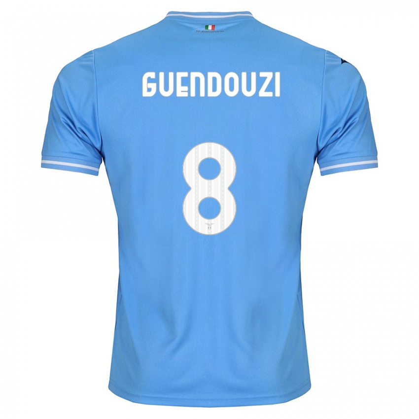 Criança Camisola Matteo Guendouzi #8 Azul Principal 2023/24 Camisa Brasil