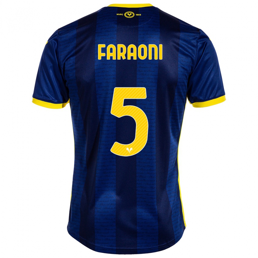 Criança Camisola Davide Faraoni #5 Marinha Principal 2023/24 Camisa Brasil