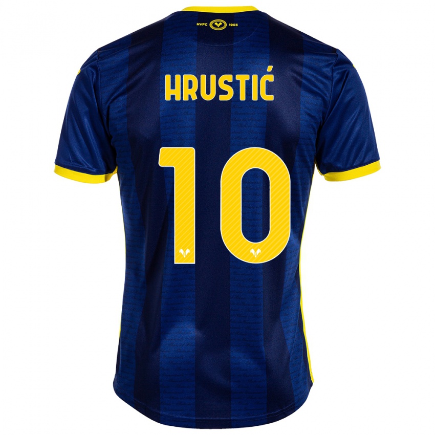 Criança Camisola Ajdin Hrustić #10 Marinha Principal 2023/24 Camisa Brasil