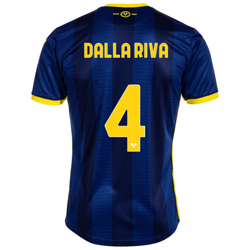 Criança Camisola Stefano Dalla Riva #4 Marinha Principal 2023/24 Camisa Brasil