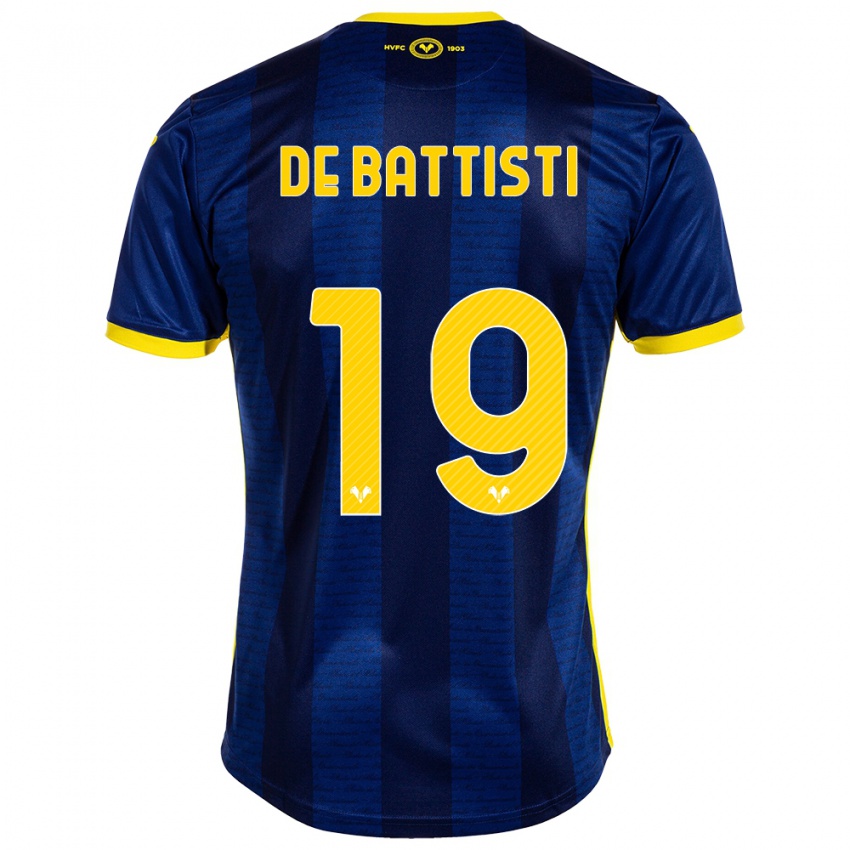 Criança Camisola Davide De Battisti #19 Marinha Principal 2023/24 Camisa Brasil