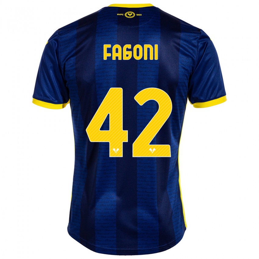 Criança Camisola Marco Fagoni #42 Marinha Principal 2023/24 Camisa Brasil