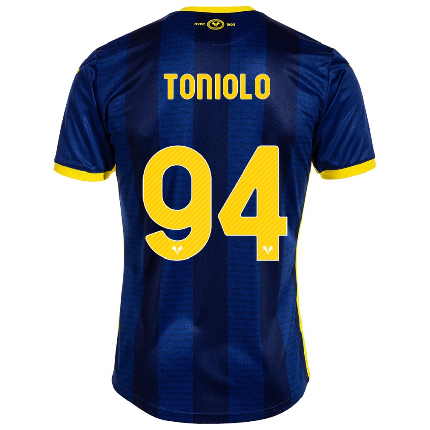 Criança Camisola Giacomo Toniolo #94 Marinha Principal 2023/24 Camisa Brasil