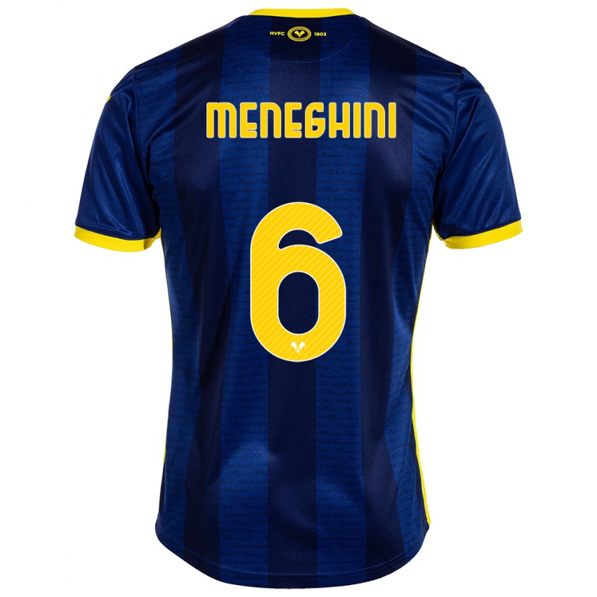 Criança Camisola Sofia Meneghini #6 Marinha Principal 2023/24 Camisa Brasil