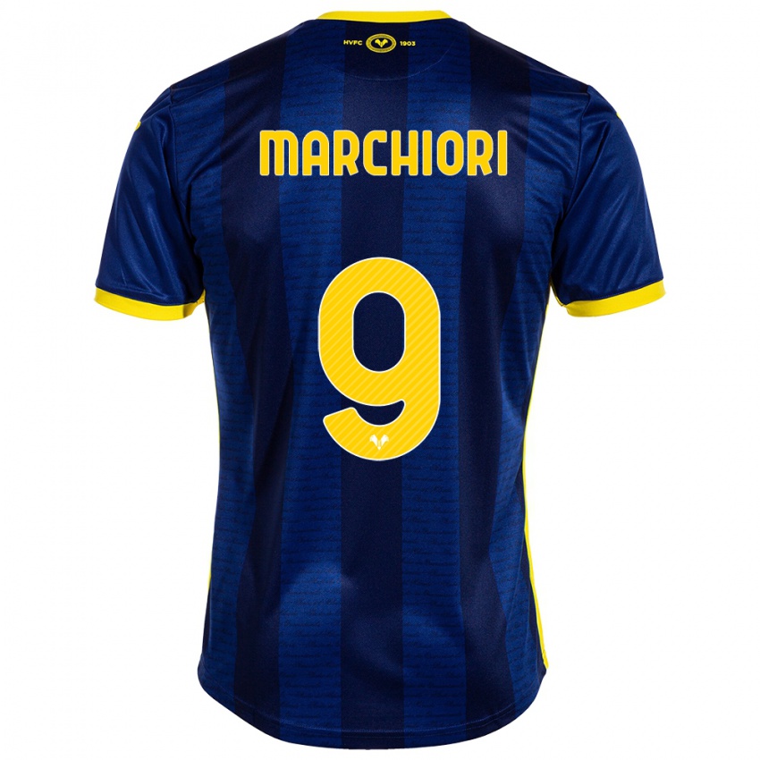 Criança Camisola Giorgia Marchiori #9 Marinha Principal 2023/24 Camisa Brasil