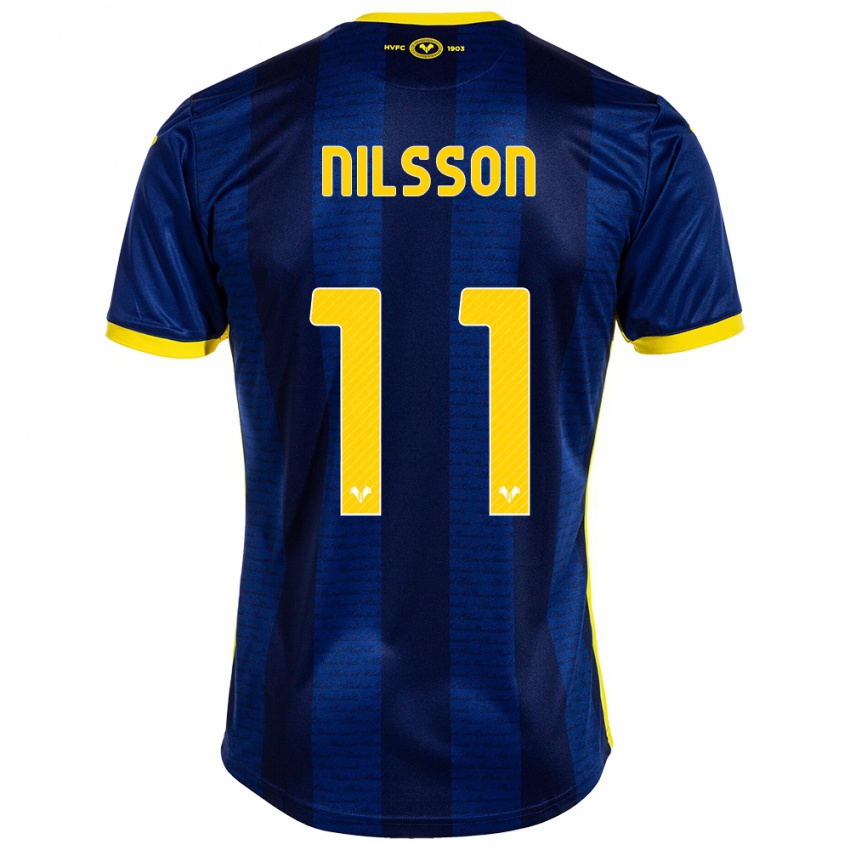 Criança Camisola Sara Nilsson #11 Marinha Principal 2023/24 Camisa Brasil