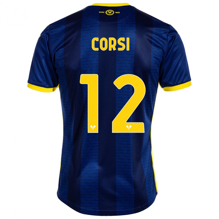 Criança Camisola Sara Corsi #12 Marinha Principal 2023/24 Camisa Brasil