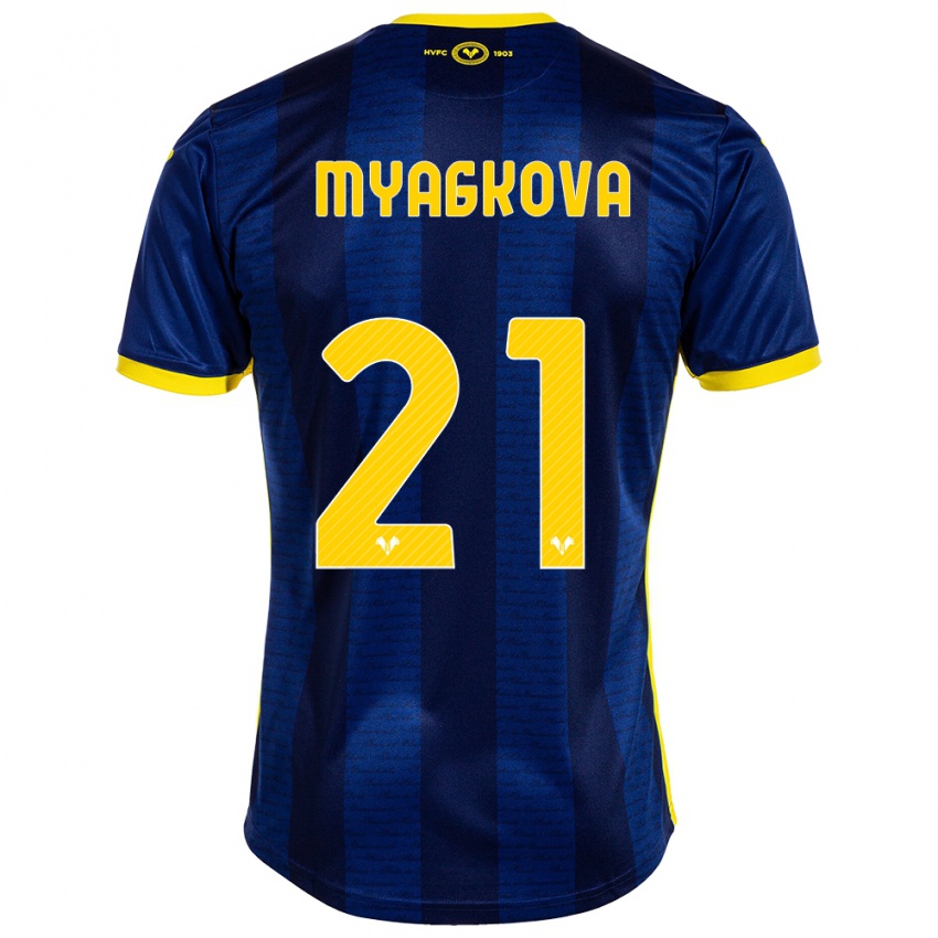 Criança Camisola Alina Myagkova #21 Marinha Principal 2023/24 Camisa Brasil