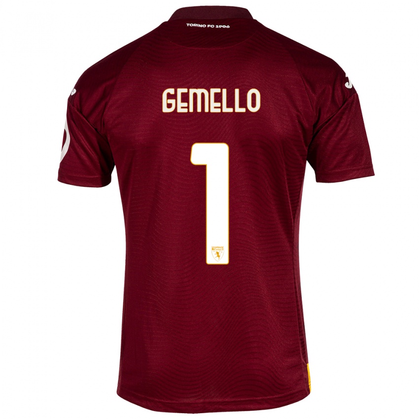 Criança Camisola Luca Gemello #1 Vermelho Escuro Principal 2023/24 Camisa Brasil