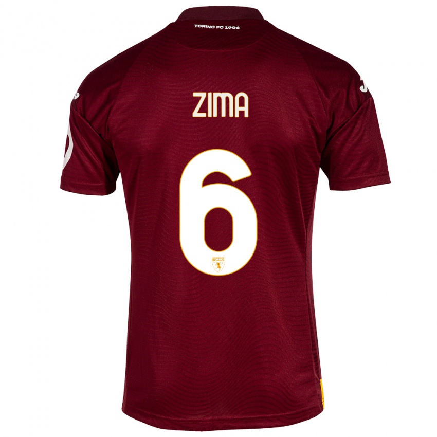 Criança Camisola David Zima #6 Vermelho Escuro Principal 2023/24 Camisa Brasil