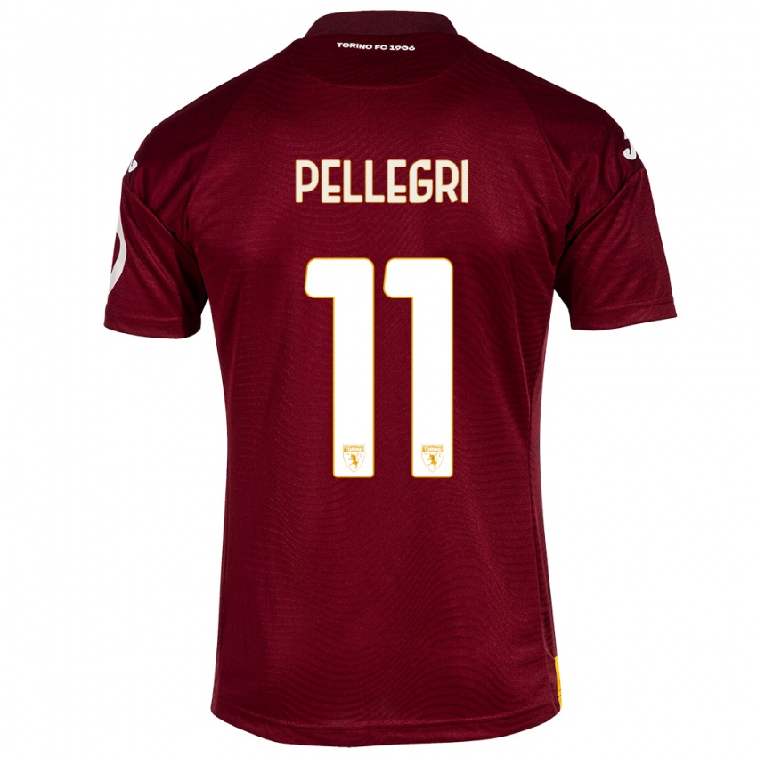 Criança Camisola Pietro Pellegri #11 Vermelho Escuro Principal 2023/24 Camisa Brasil