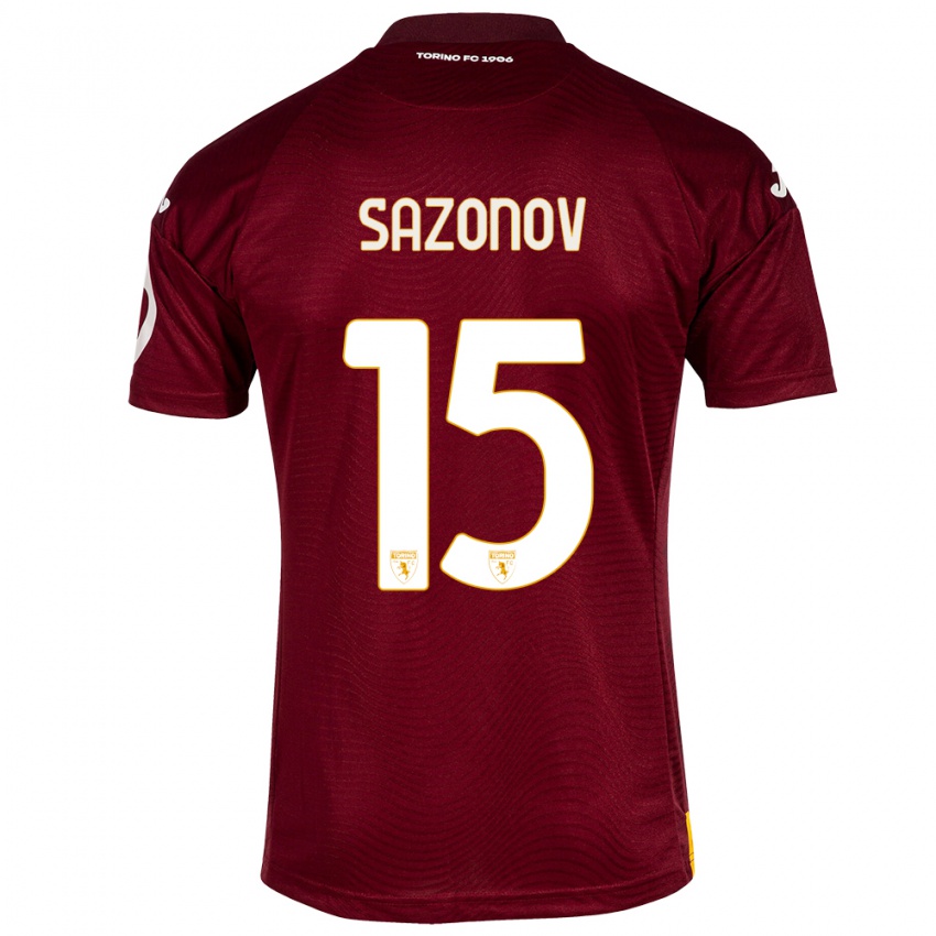 Criança Camisola Saba Sazonov #15 Vermelho Escuro Principal 2023/24 Camisa Brasil