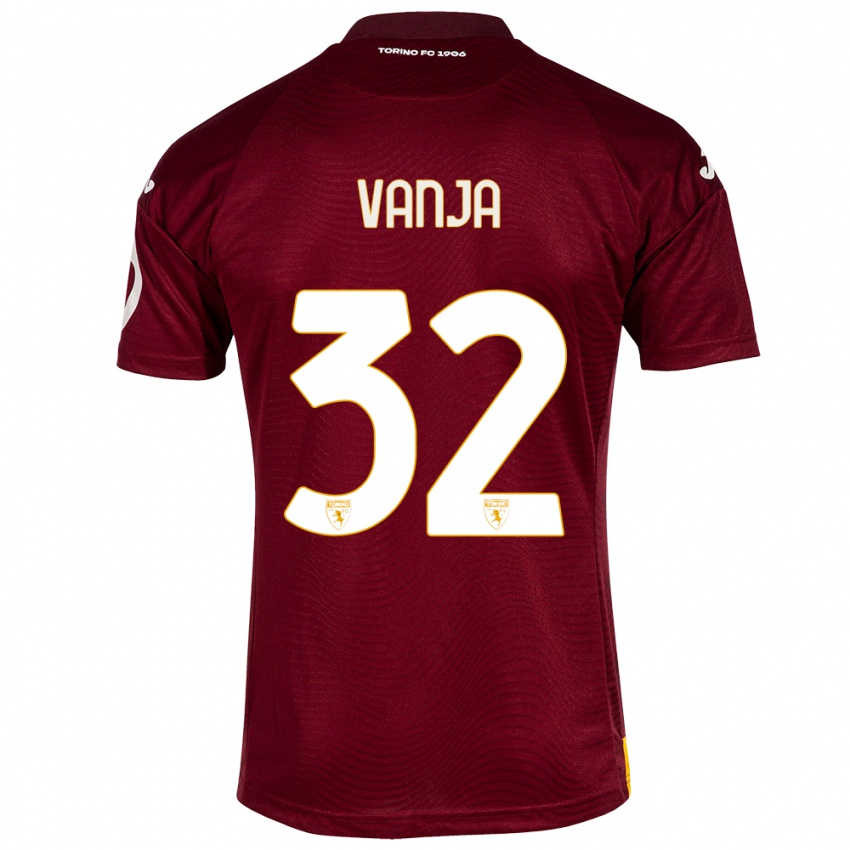 Criança Camisola Vanja Milinković-Savić #32 Vermelho Escuro Principal 2023/24 Camisa Brasil