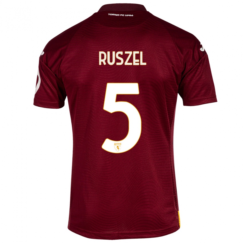 Criança Camisola Marcel Ruszel #5 Vermelho Escuro Principal 2023/24 Camisa Brasil