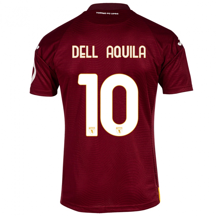 Criança Camisola Francesco Dell'aquila #10 Vermelho Escuro Principal 2023/24 Camisa Brasil