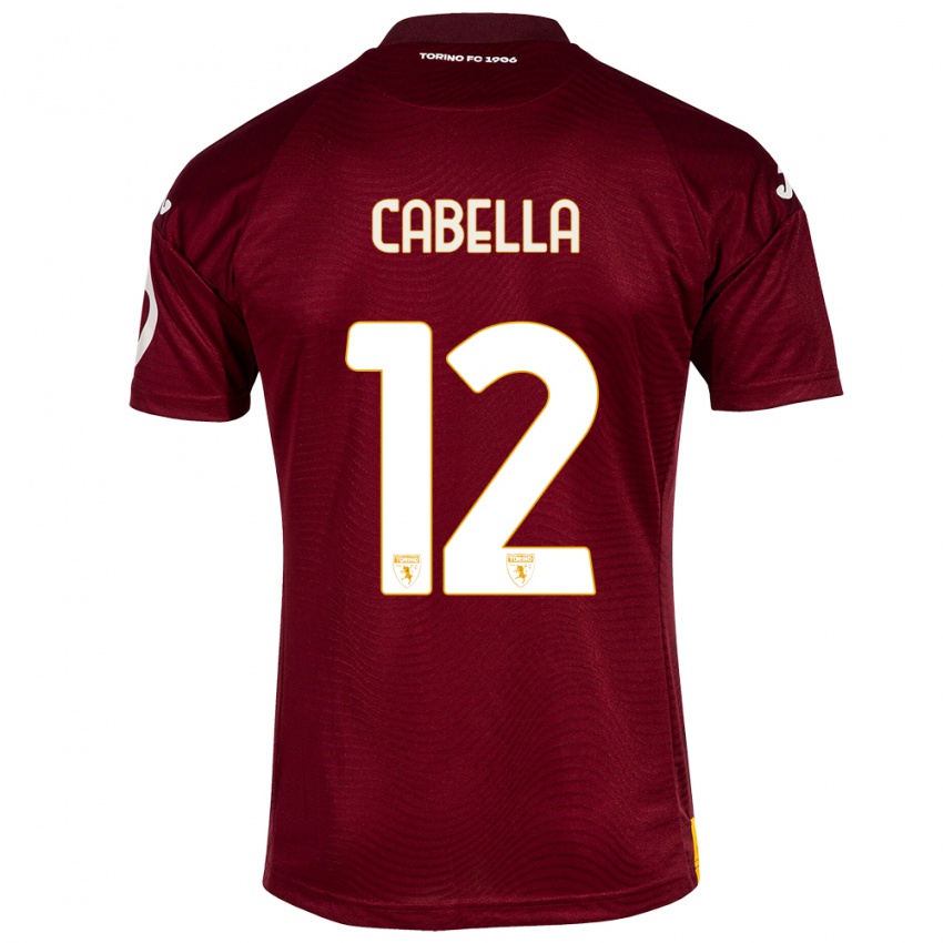 Criança Camisola Matteo Cabella #12 Vermelho Escuro Principal 2023/24 Camisa Brasil