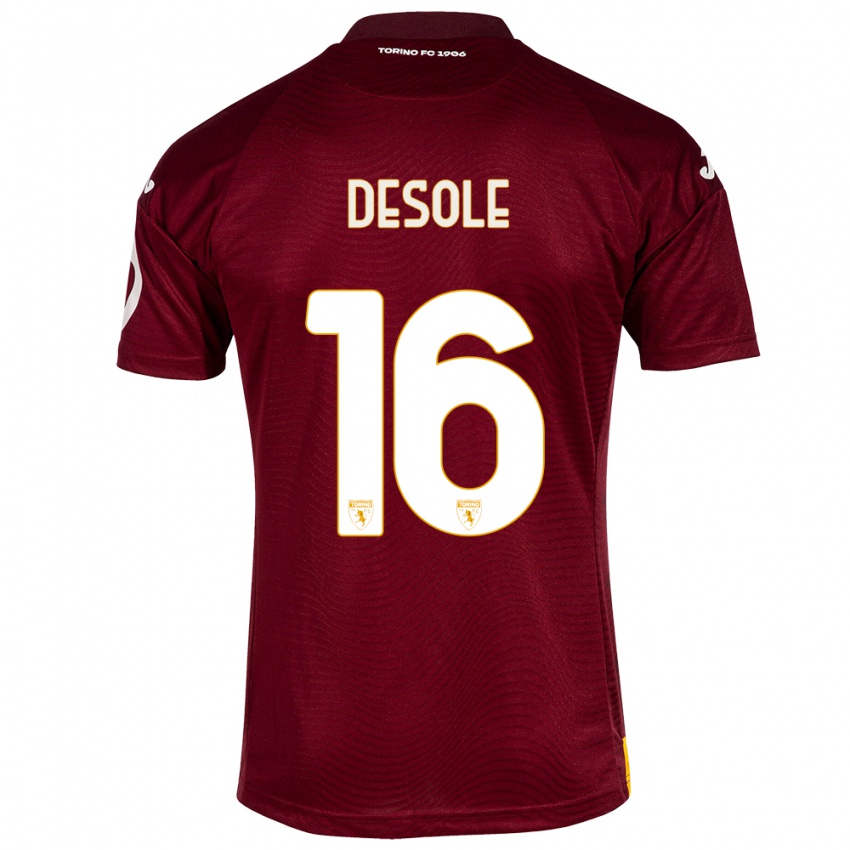 Criança Camisola Fabio Desole #16 Vermelho Escuro Principal 2023/24 Camisa Brasil