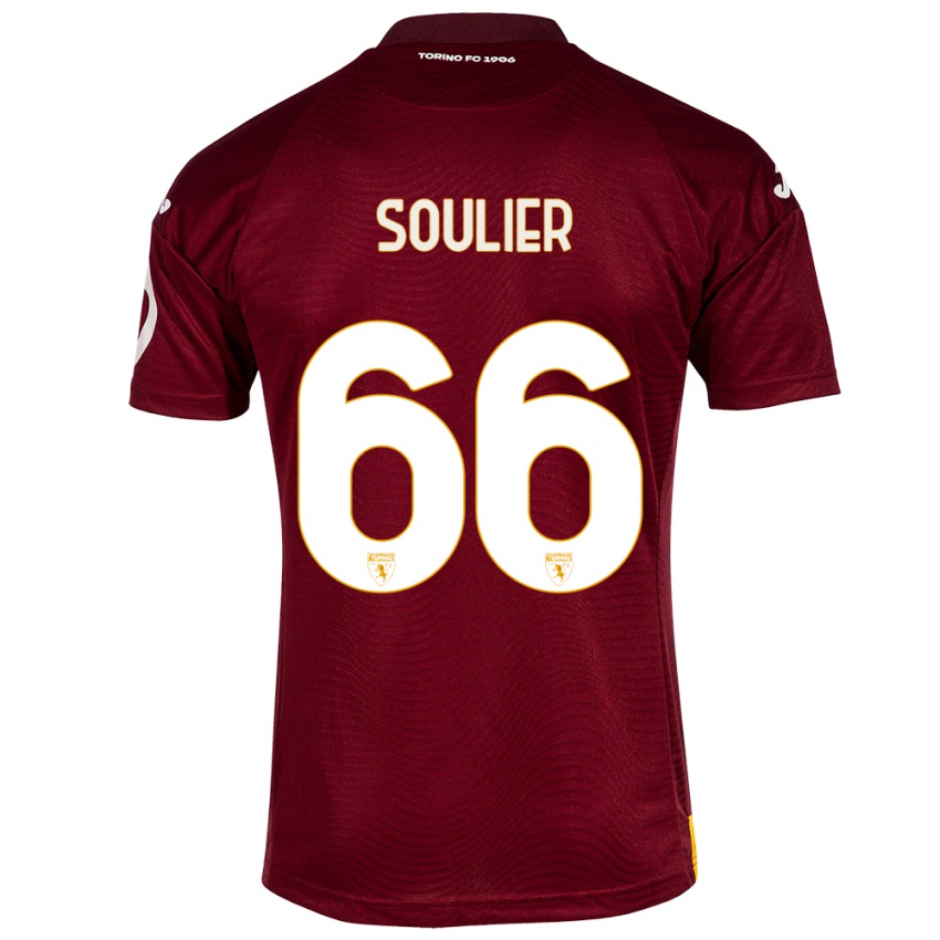 Criança Camisola Evan Soulier #66 Vermelho Escuro Principal 2023/24 Camisa Brasil