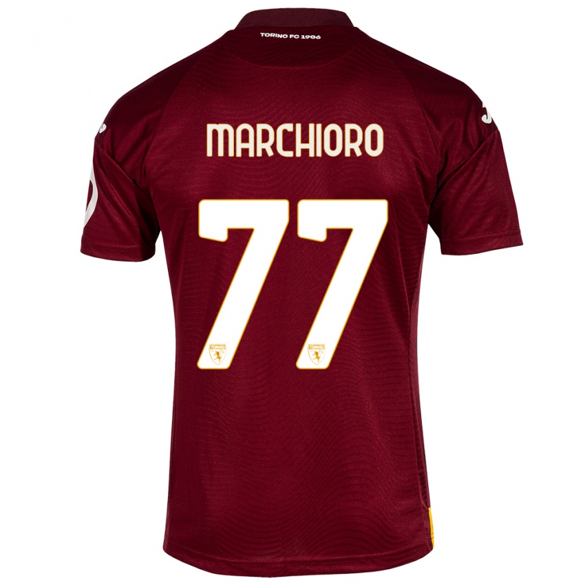 Criança Camisola Raffaele Marchioro #77 Vermelho Escuro Principal 2023/24 Camisa Brasil